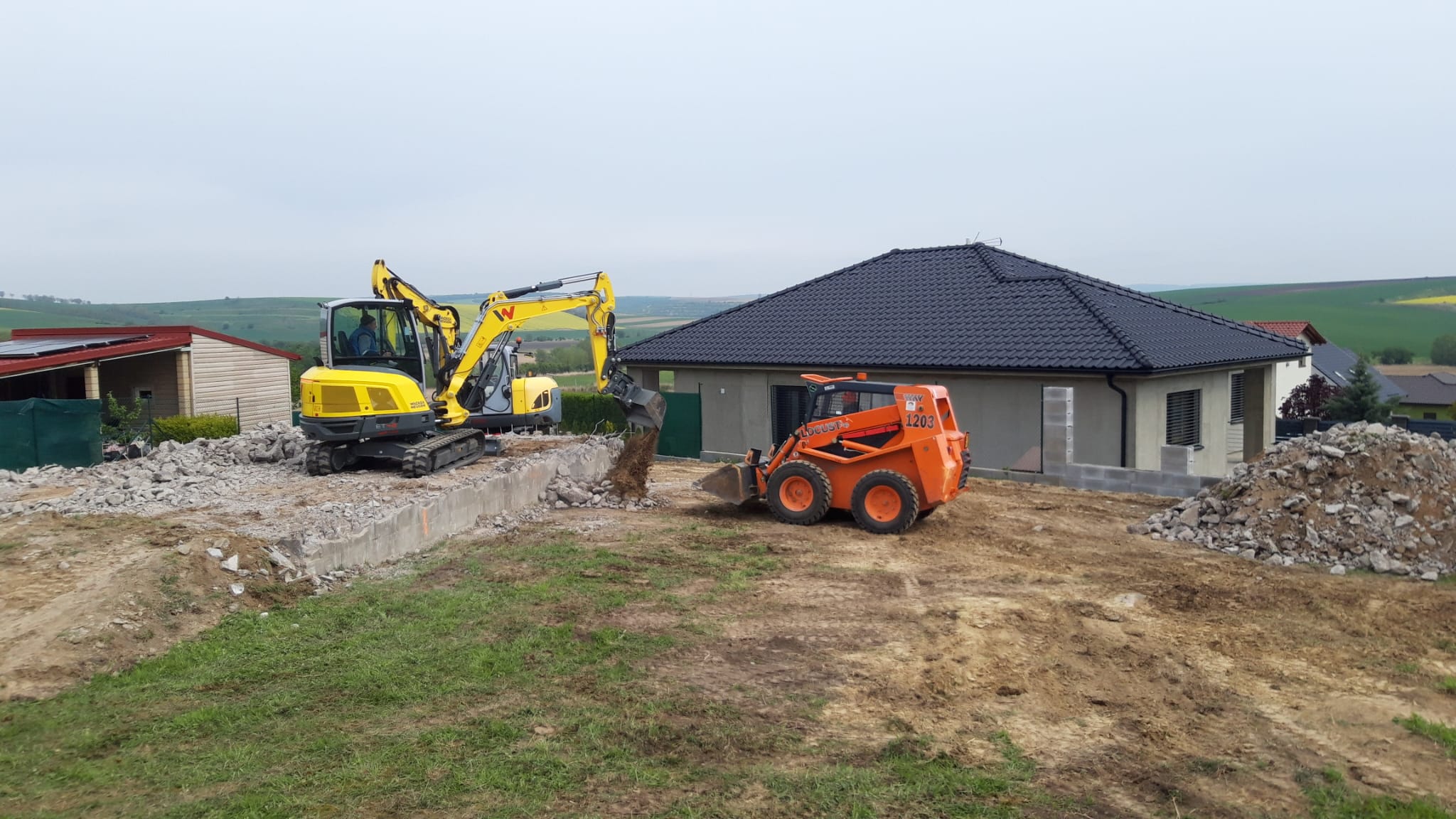 Přípravné práce pro stavby